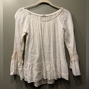 White Boho Peasant Blouse